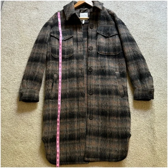 Avec Les Filles Longline Plaid Fuzzy Shacket S - Picture 15 of 16